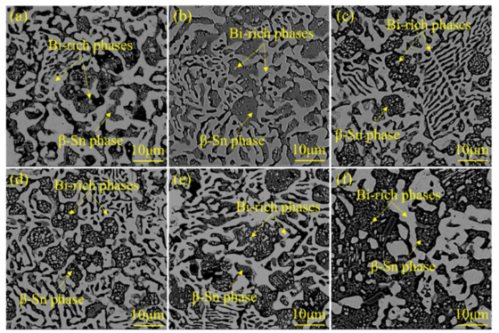 Microstructure of different solders