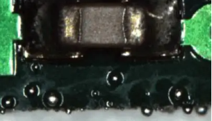 Solder bead formation near the soldering surface