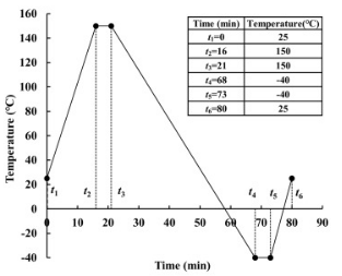 Thermal cycle test temperature profile